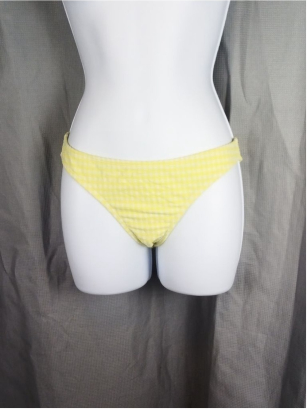Xhilaration Yellow White Gingham Bikini Bottom Medium